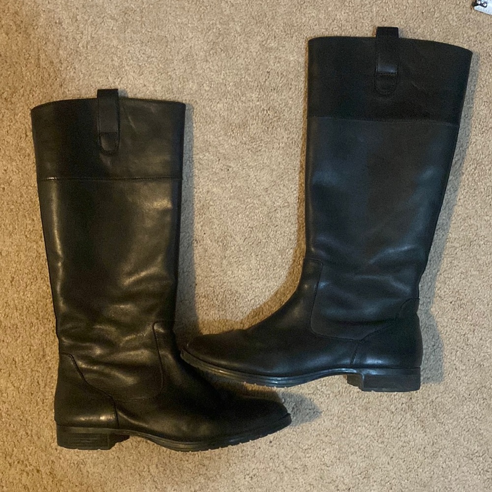 Black leather Ralph Lauren tall boots size 10